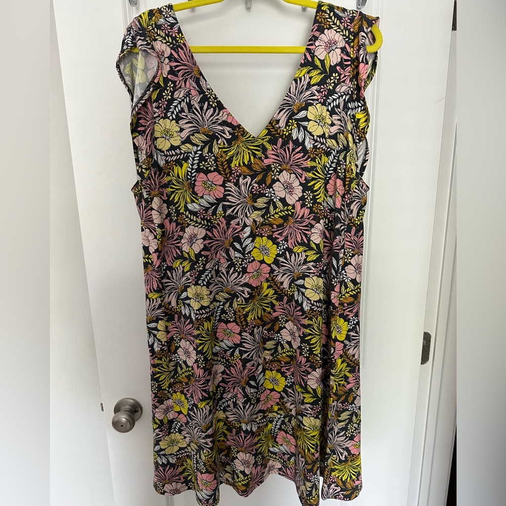 Loft Outlet Dress XL Super Soft Floral Dress Short Sleeve